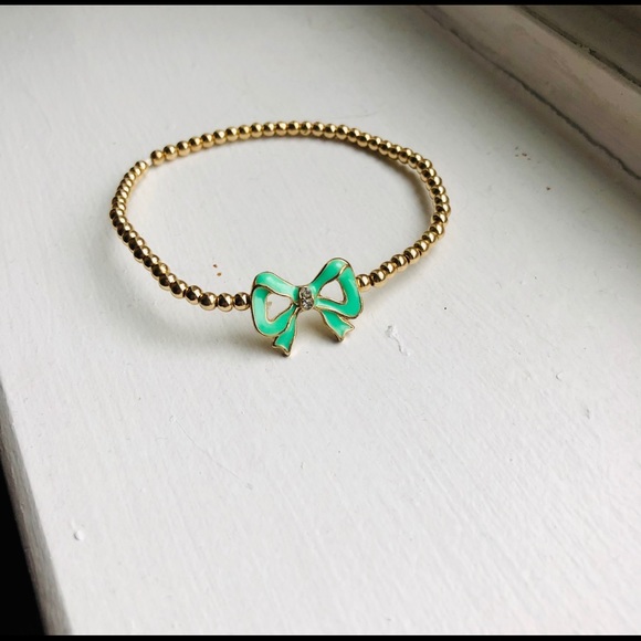 3/$10 Charming Charlie Simple Mint Bow Bracelet - Picture 2 of 2